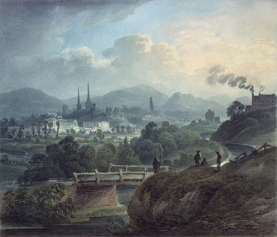 Blick auf Shrewsbury über den Severn von English School